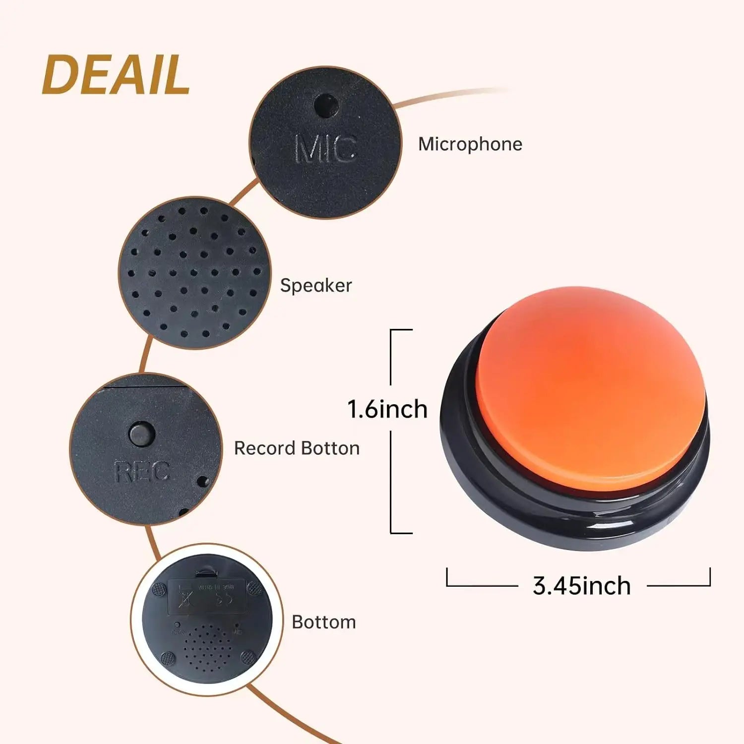 Dog Interactive Voice Recording Buzzer